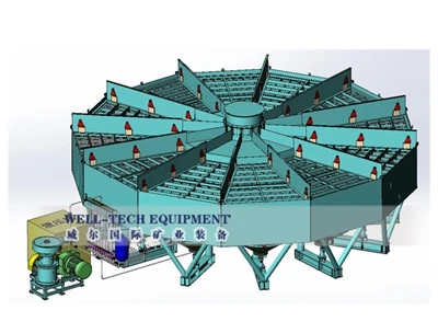 7750-12 Hydraulinen Radial Jig Machine 12 Jig Hutch Toimitus Indonesiaan tina...